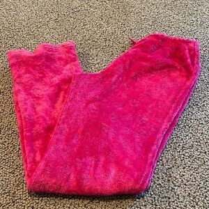Fuzzy Pink w/ ☮️ Sign Pajama Bottoms Size 14/16 in EUC